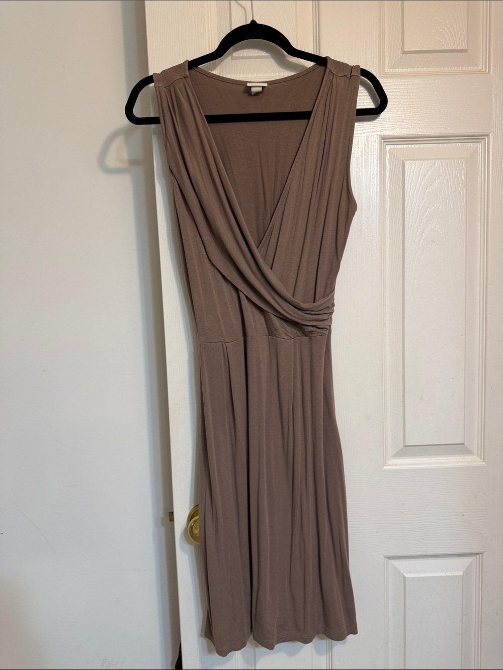 Merona Taupe Sleeveless Faux-Wrap Dress